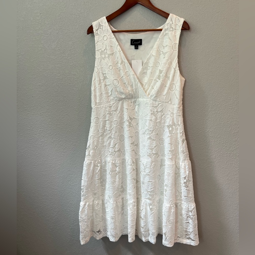 Connected Apparel, White Lace Dress, Size 14, NWT